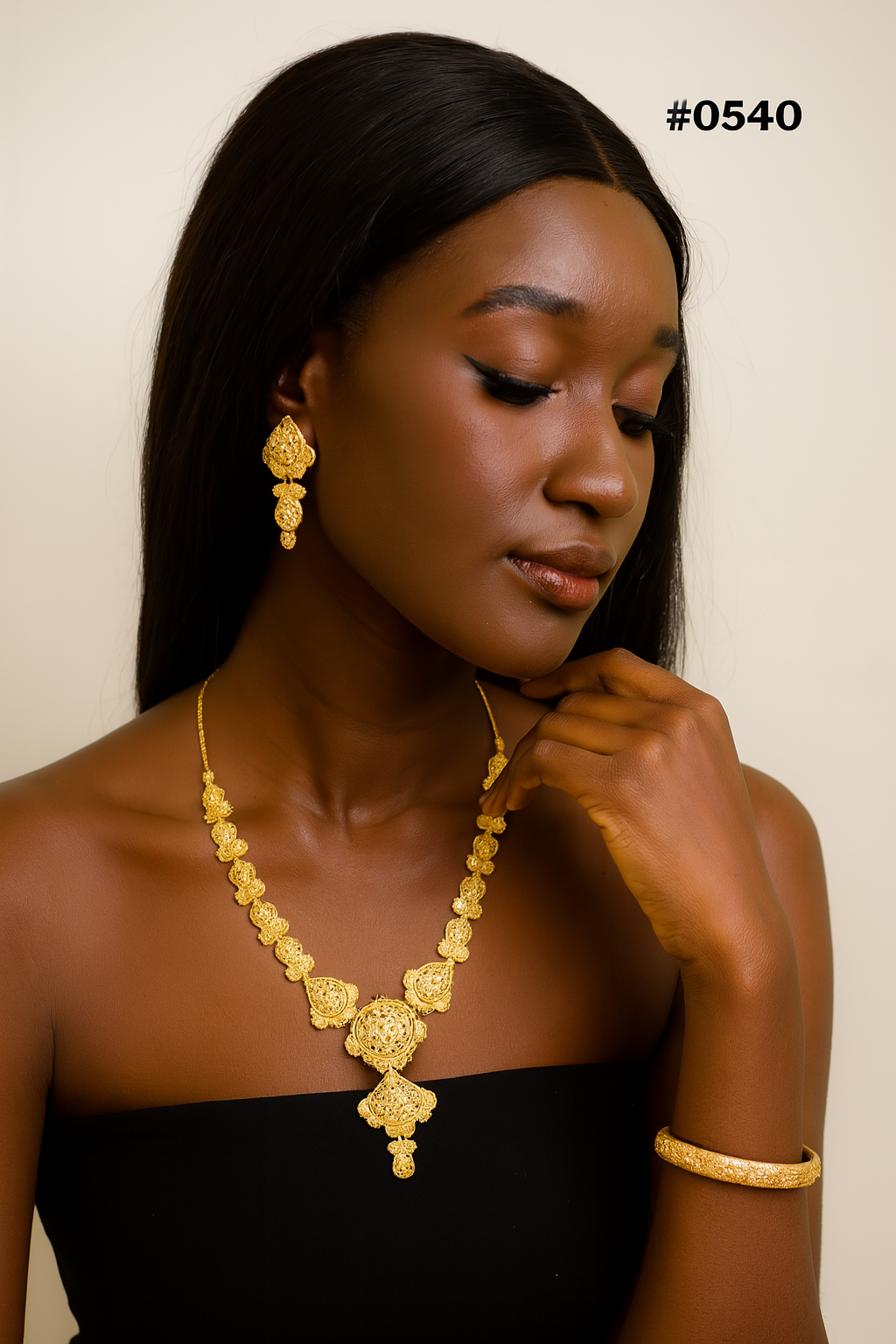 PMJ Indian Fancy Gold Look Beautiful Necklace Set Kourtney Kardashian Hollywood Movie Style Costume Jewelry Sale MODEL : 540