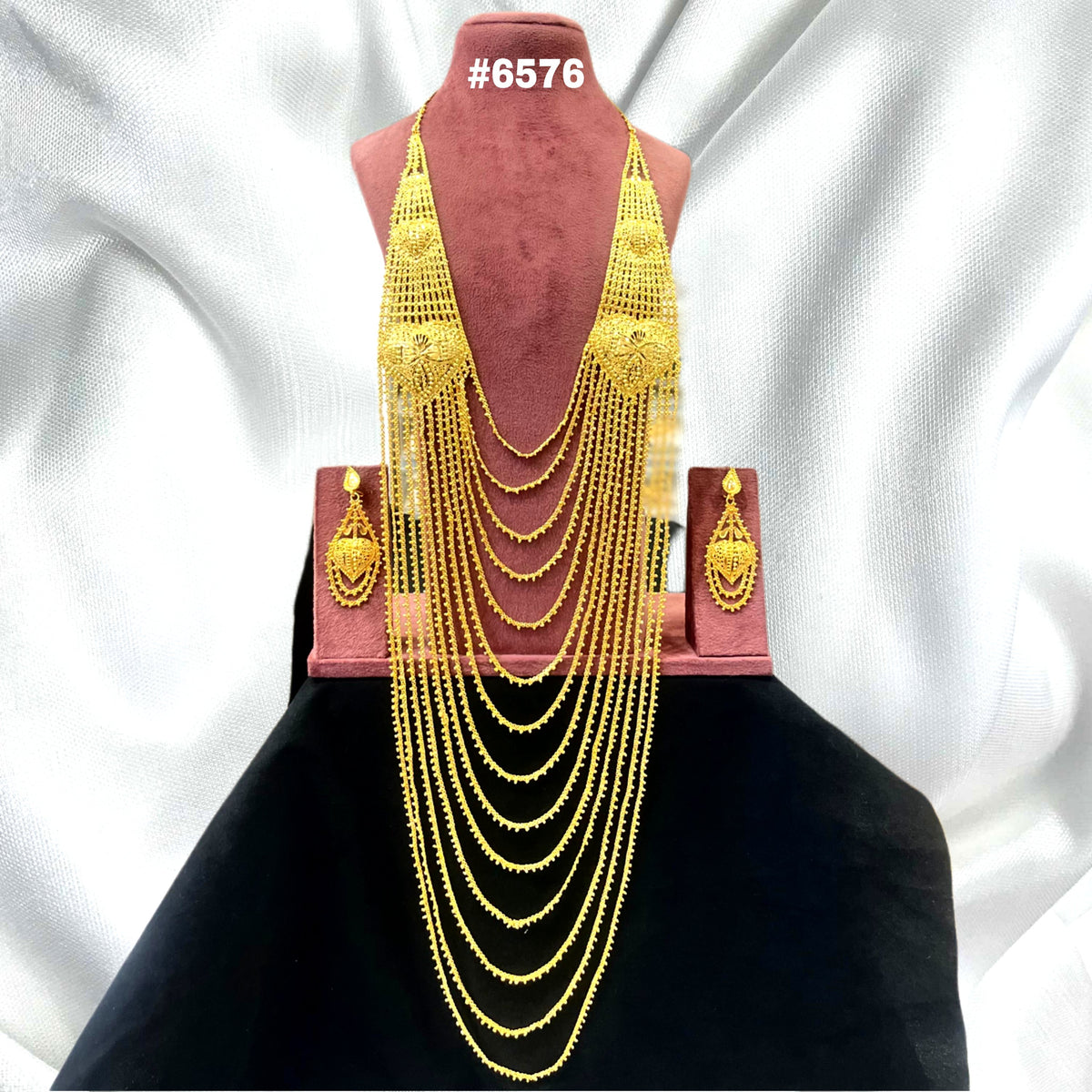 Exclusive Gold Plated Long Necklace Set, PMJ Model No: 6576