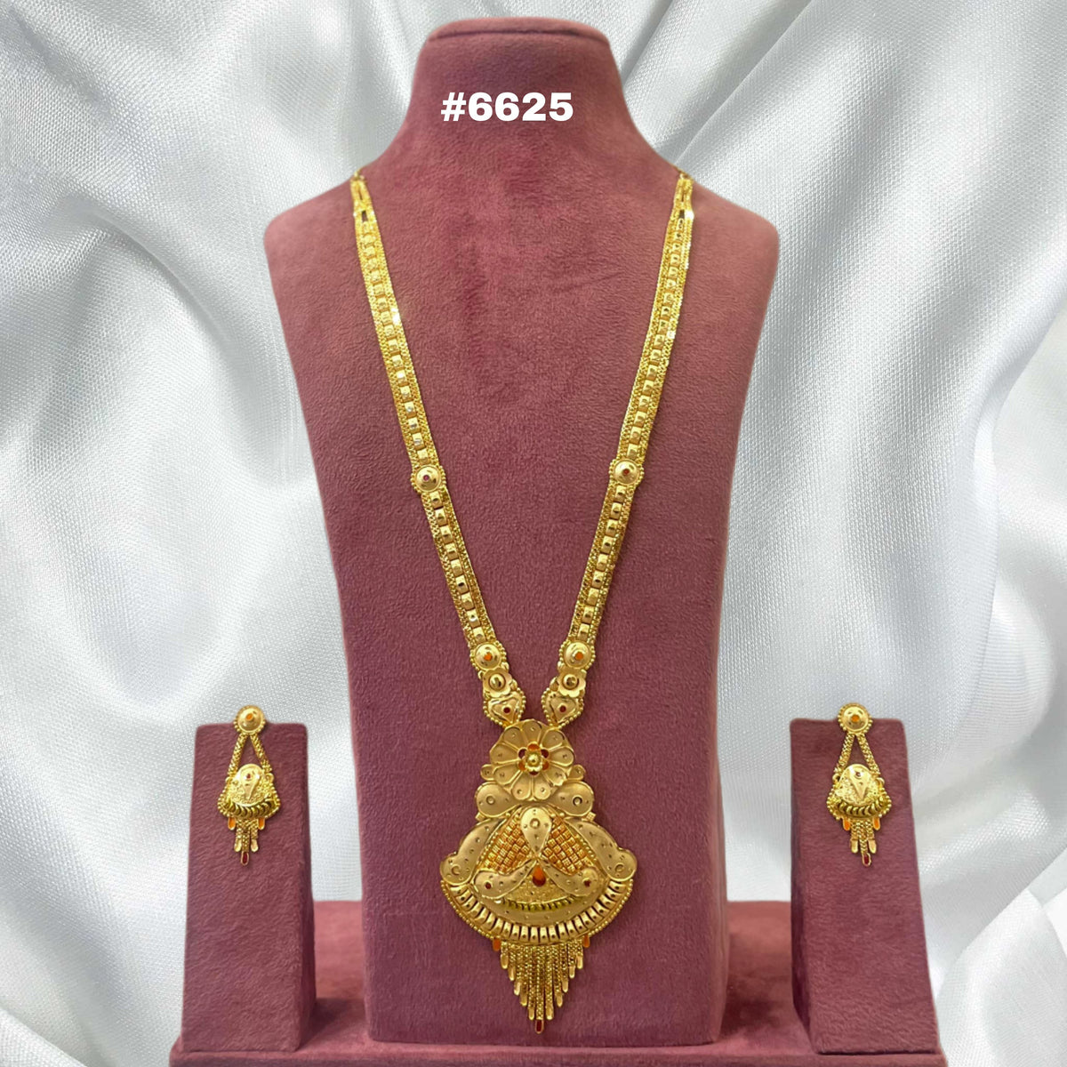 Exclusive Gold Plated Long Necklace Set, PMJ Model No: 6625