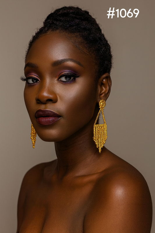 PMJ Classy Gold Plated Stylish Earrings Funky Jewelry Sale MODEL : 1069