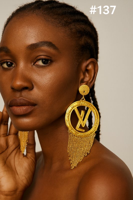 PMJ Indian Real Gold Plated Designer Earring Beautiful Design Bollywood Style Jewelry Sale MODEL : 137