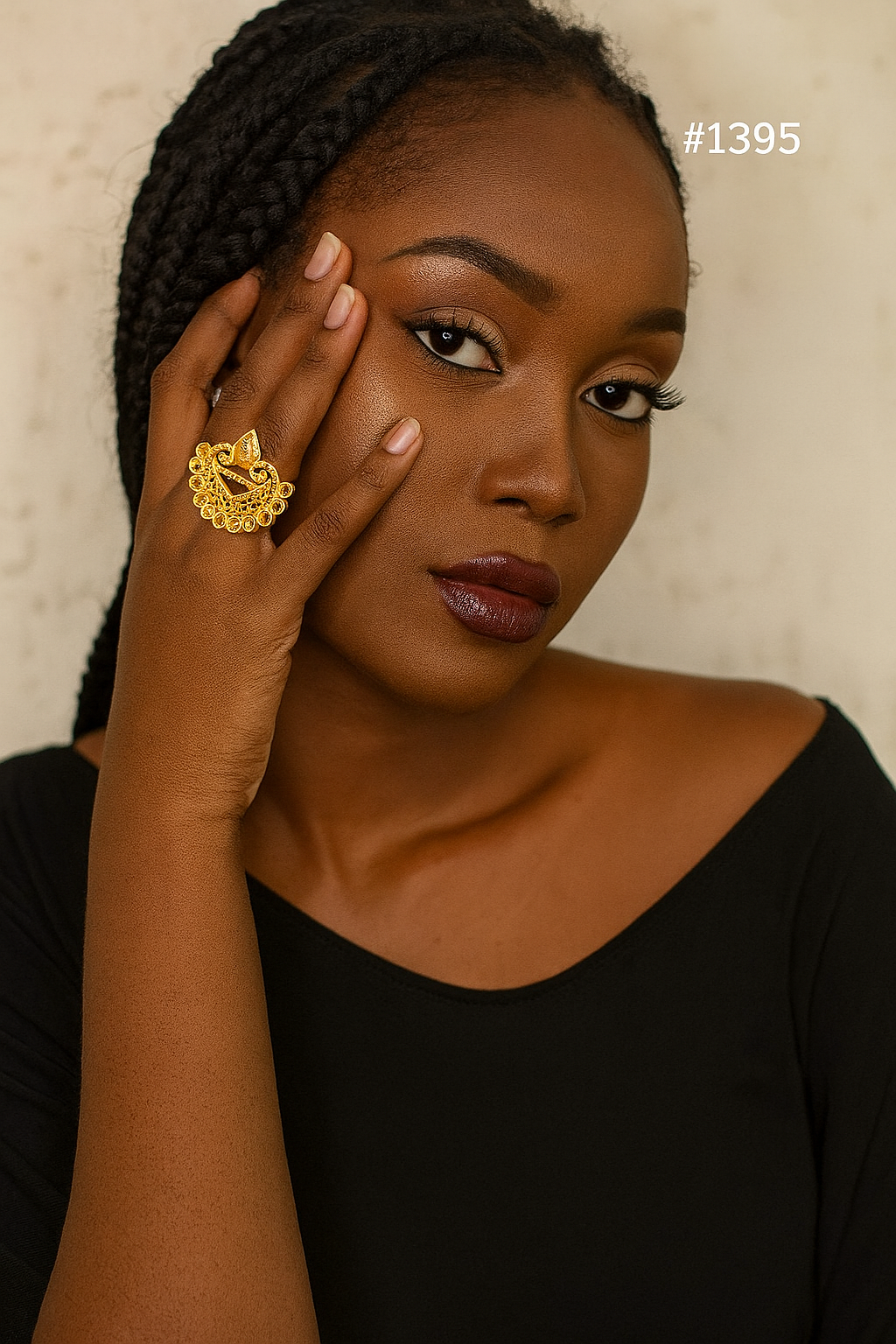 Stylish Finger Ring of Gold Forming Wedding Style Jewelry Sale MODEL : 1395