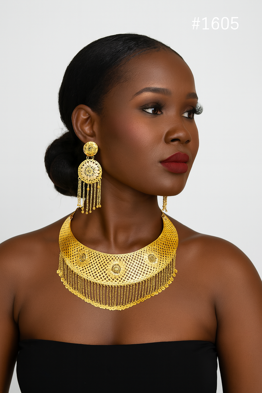 Choker Necklace Indian Ethnic Gold Plated Bridal Design Classic Style Sale MODEL : 1605