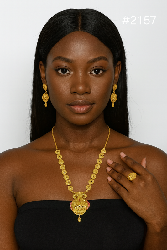 Gold Plated Beautiful Stylish Long Necklace with Earrings MODEL :2157