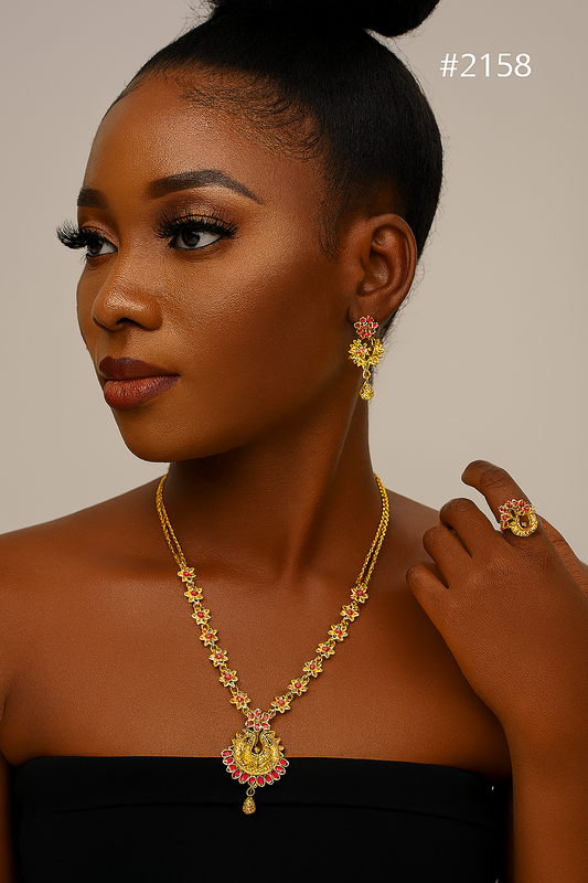 gold-plated-beautiful-stylish-long-necklace-with-earrings-model-2158