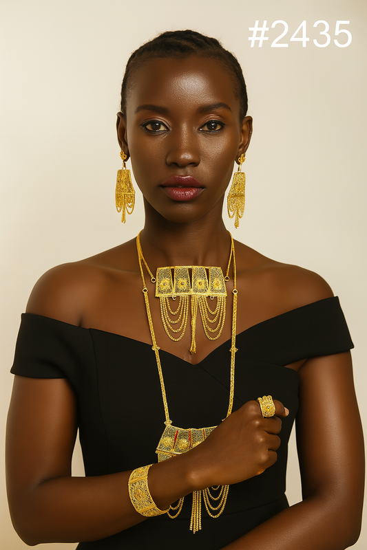 Gold Plated Beautiful Stylish Long Necklace with Earrings MODEL :2435