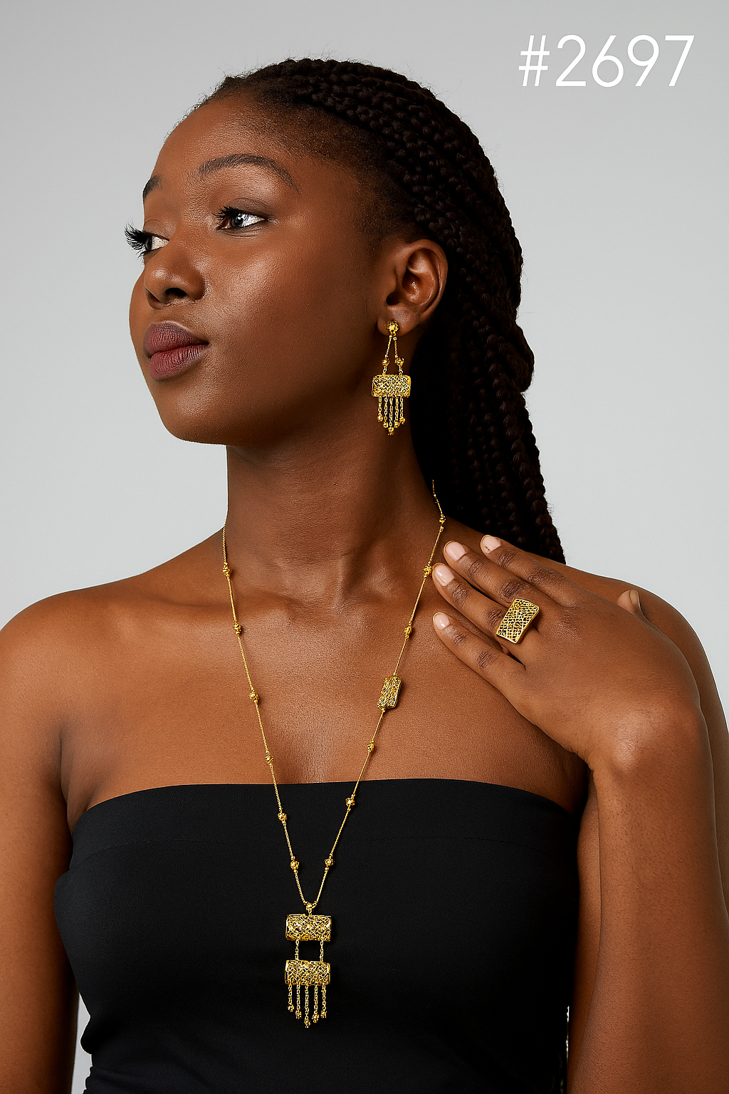 gold-plated-beautiful-stylish-long-necklace-with-earrings-model:2697