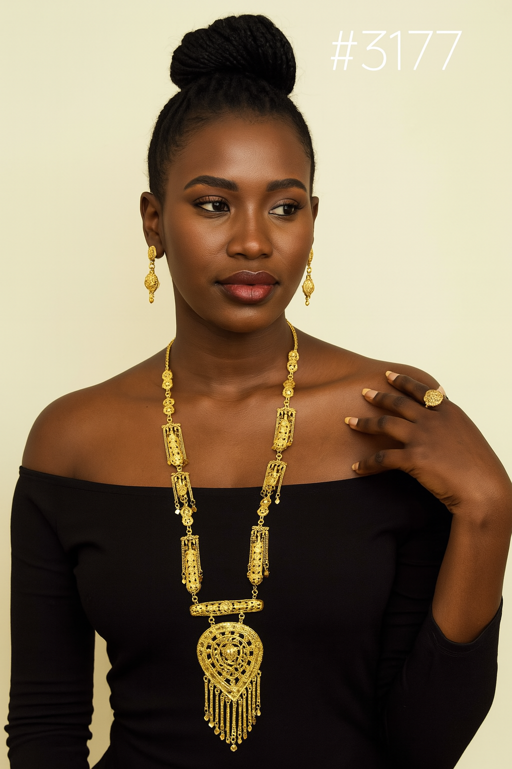 Designer Hand Made Jewelry Long Necklace Set, PMJ Model No: 3177