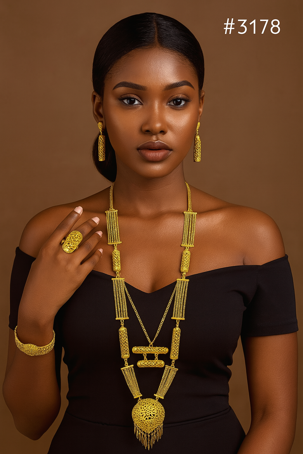 Designer Hand Made Jewelry Long Necklace Set, PMJ Model No: 3178