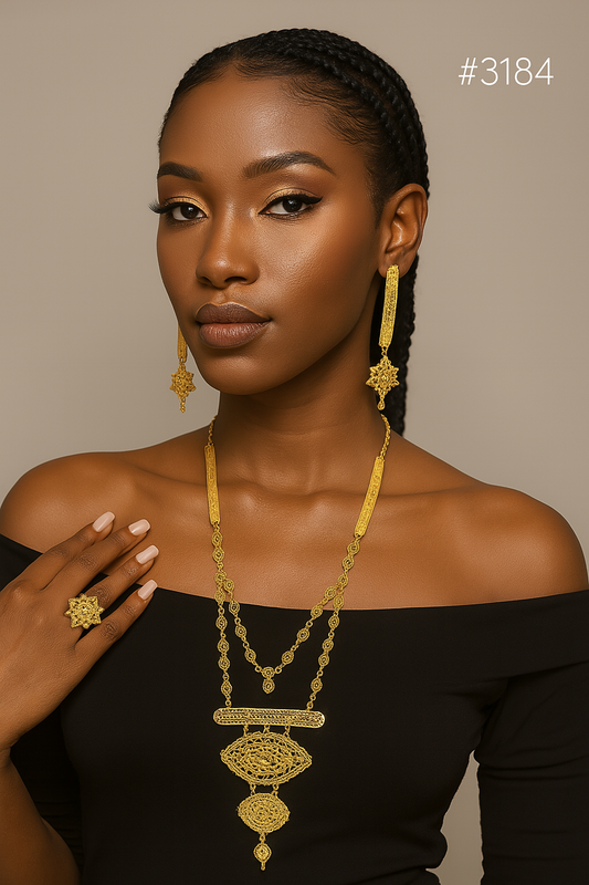 Designer Hand Made Jewelry Long Necklace Set, PMJ Model No: 3184