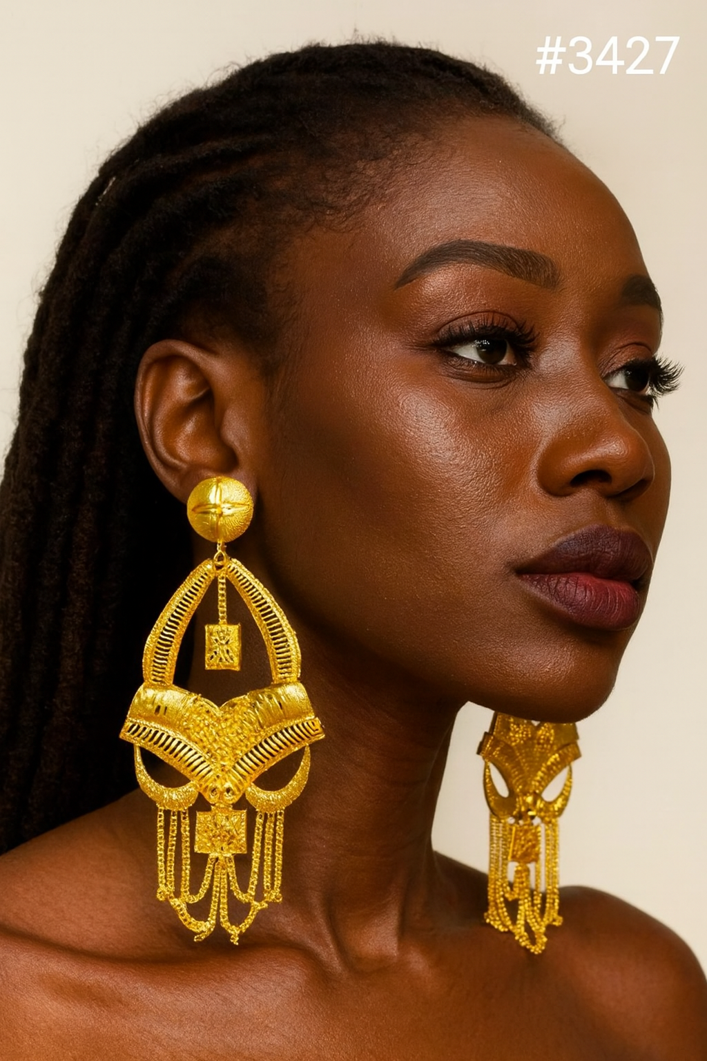 Gold Plated Designer Earrings Combo Finger Ring, PMJ Model No: 3427