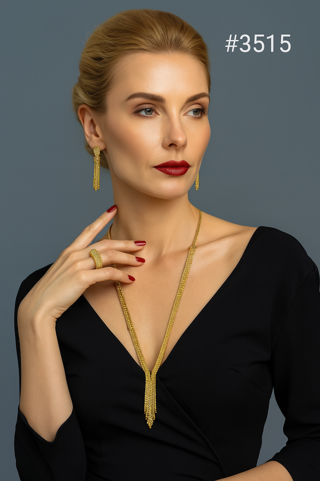 Gold Plated Beautiful Stylish Long Necklace MODEL:3515