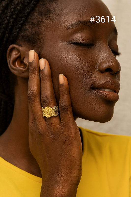 Stylish Gold Plated Ladies Finger Ring, PMJ Model No: 3614