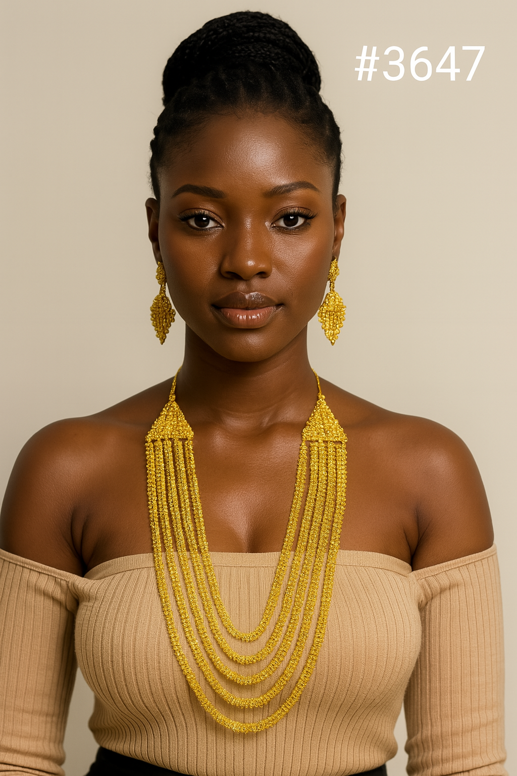 Exclusive Gold Plated Long Necklaces Set, PMJ Model No: 3647