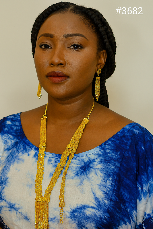 Exclusive Gold Plated Long Necklaces Set, PMJ Model No: 3682