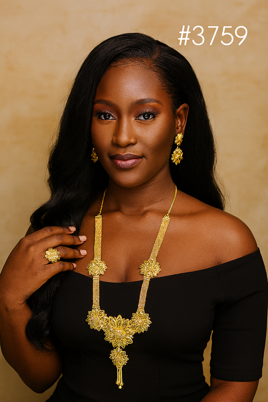 Exclusive Gold Plated Long Necklaces Set, PMJ Model No: 3759