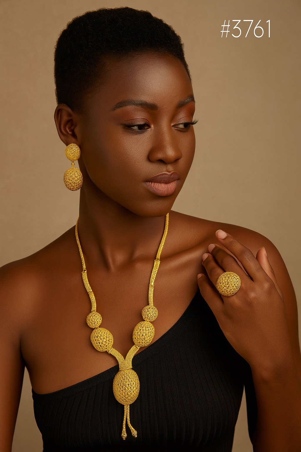 Gold Plated Bridal Short Necklace Set, PMJ Model No: 3761