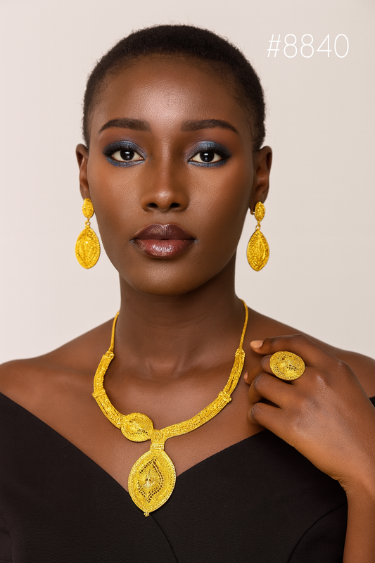 Gold Plated Bridal Short Necklace Set, PMJ Model No: 3840