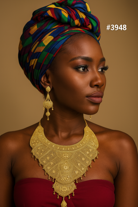 Gold Plated Hand Made Jewelry Long Necklace Set, PMJ Model No: 3948