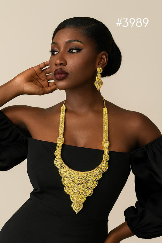 PMJ Beautiful Gold Plated Long Necklace Model No. 3989