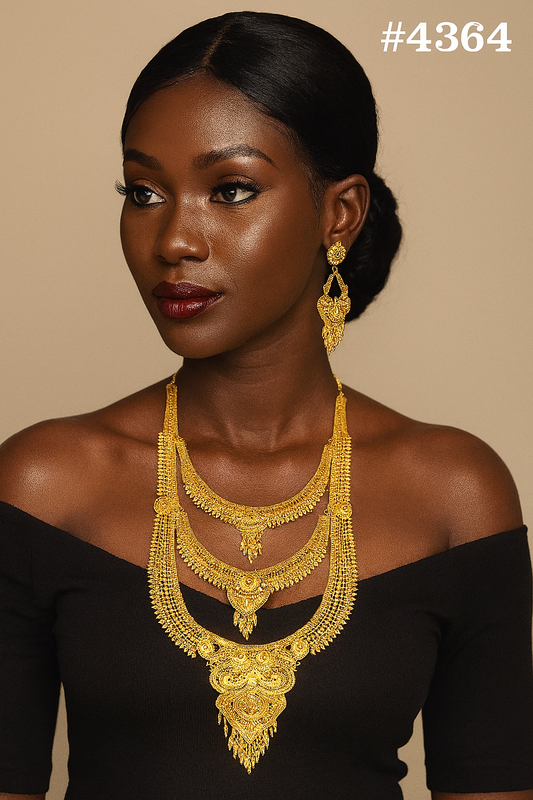Exclusive Gold Plated Long Necklaces Set, PMJ Model No: 4364