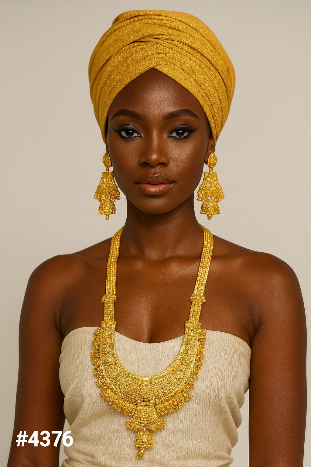 Exclusive Gold Plated Long Necklaces Set, PMJ Model No: 4376