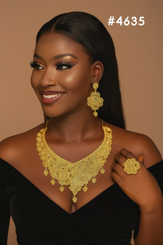 Gold Plated Bridal Short Necklace Set, PMJ Model No: 4635