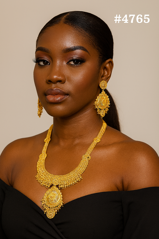 Exclusive Gold Plated Long Necklaces Set, PMJ Model No: 4765