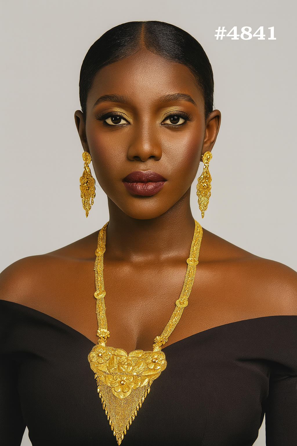 Exclusive Gold Plated Long Necklaces Set, PMJ Model No: 4841