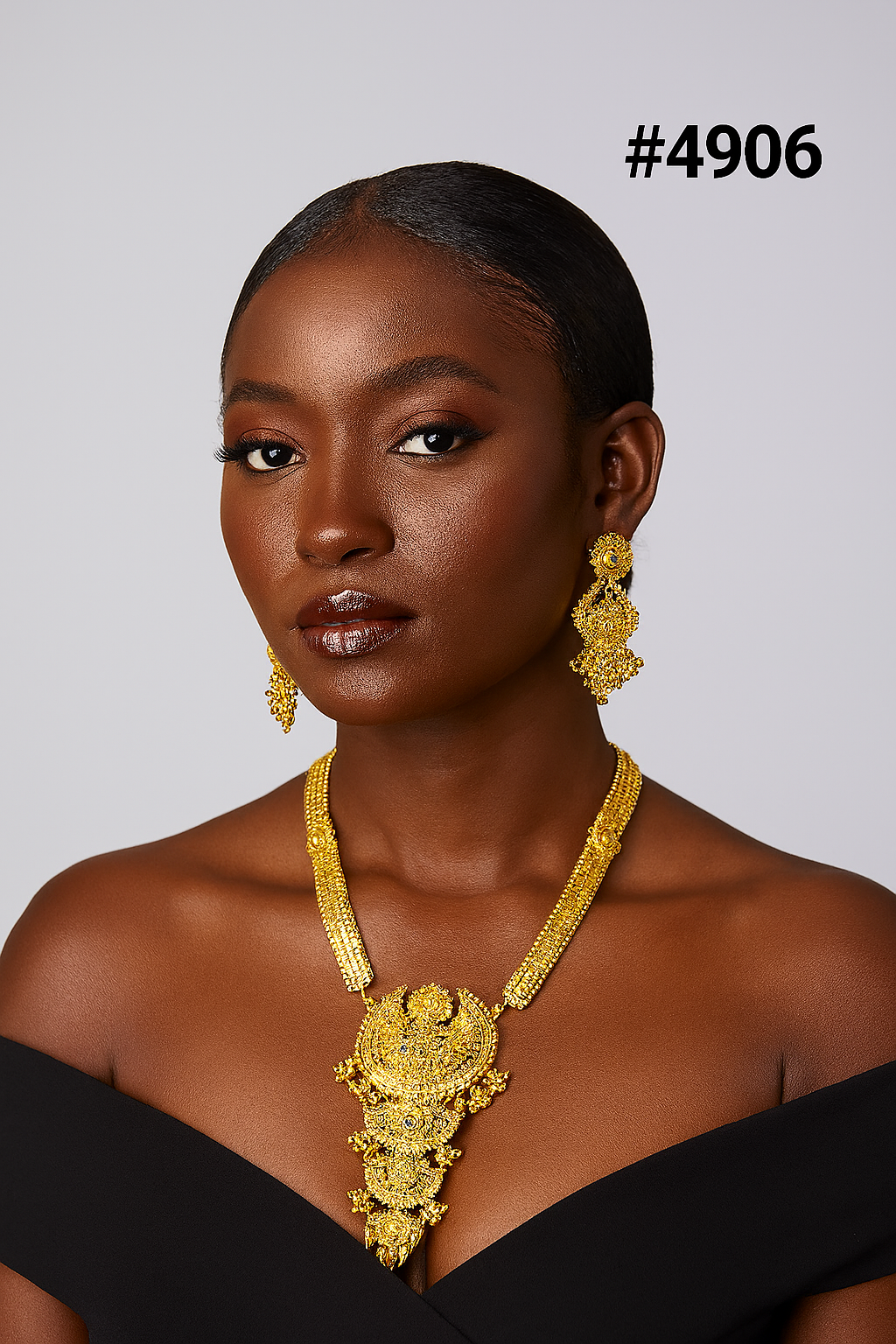 Exclusive Gold Plated Long Necklaces Set, PMJ Model No: 4906