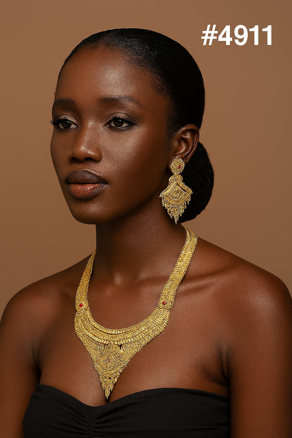 Exclusive Gold Plated Long Necklaces Set, PMJ Model No: 4911