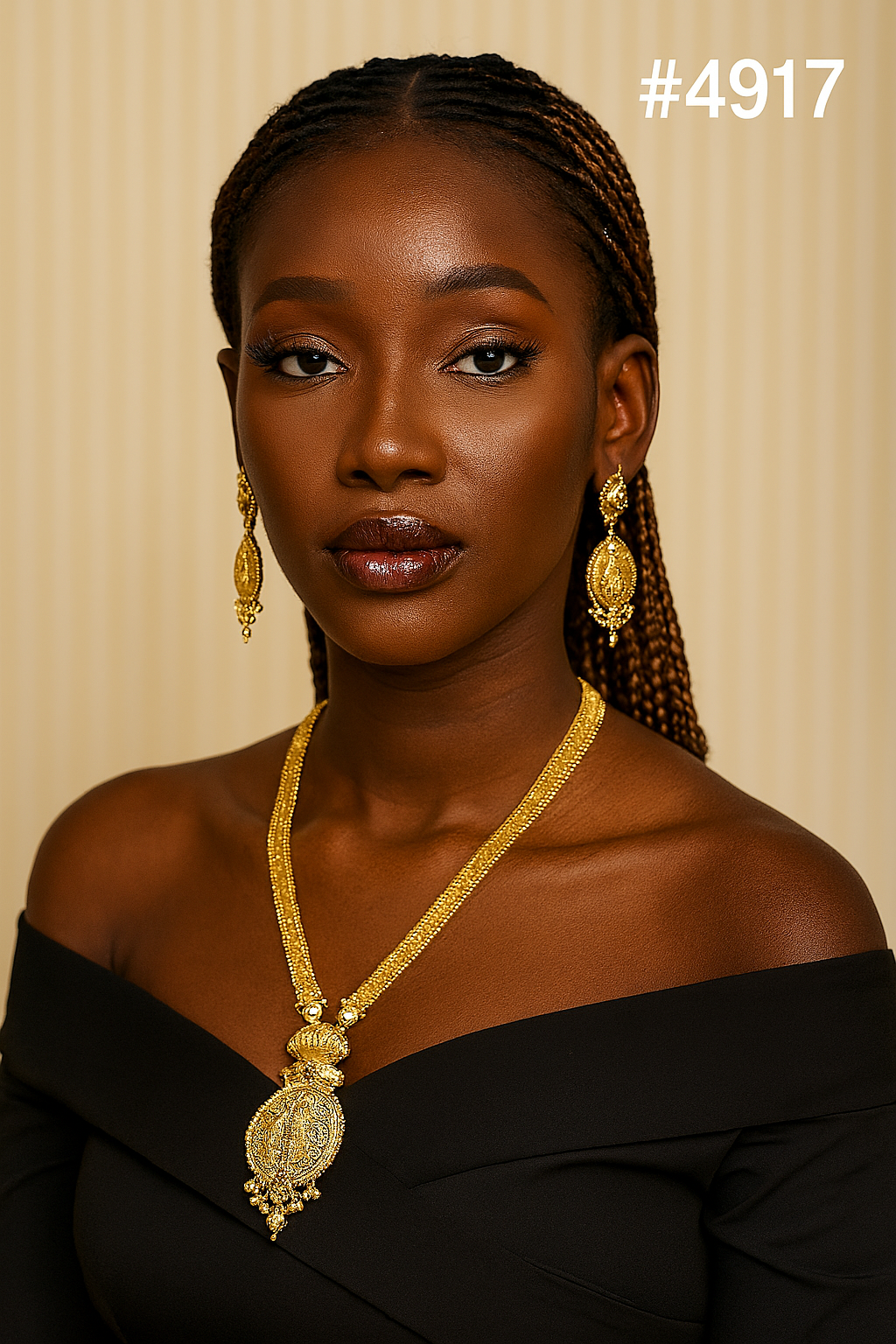 Exclusive Gold Plated Long Necklaces Set, PMJ Model No: 4917