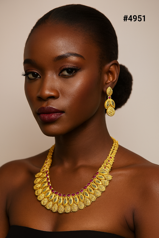 Exclusive Gold Plated Long Necklaces Set, PMJ Model No: 4951