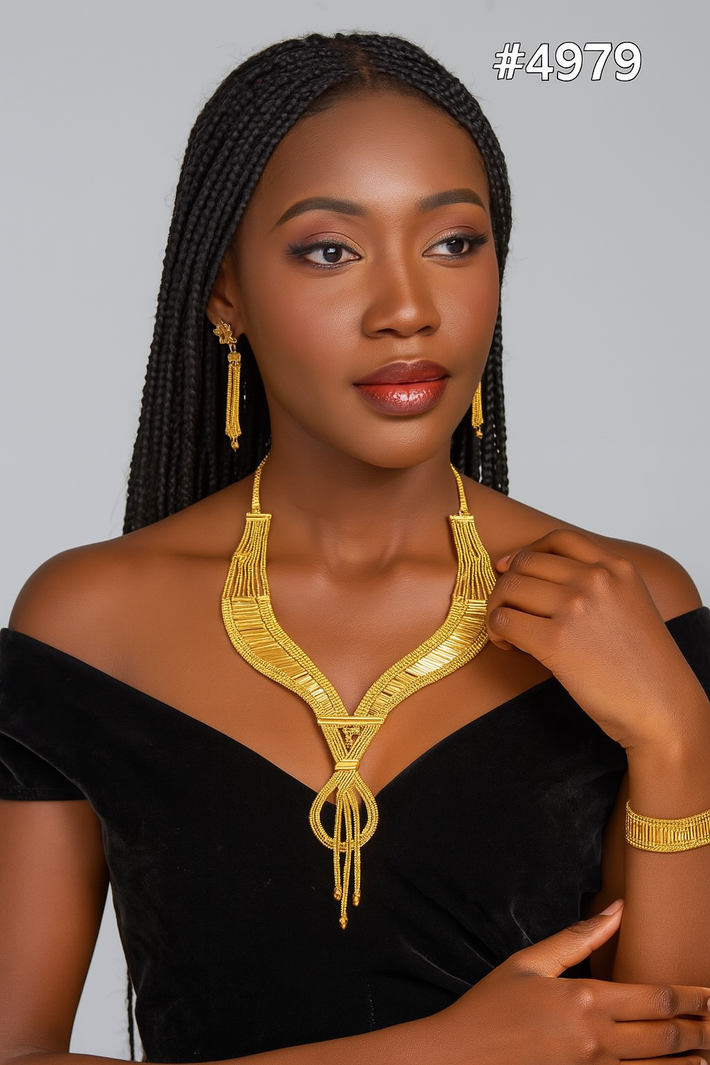 Gold Plated Short Necklace Set, PMJ Model No: 4979