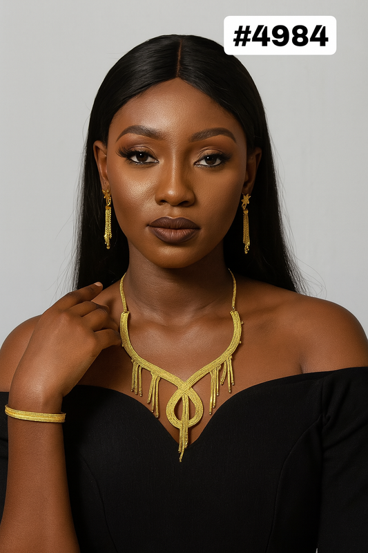 Gold Plated Short Necklace Set, PMJ Model No: 4984