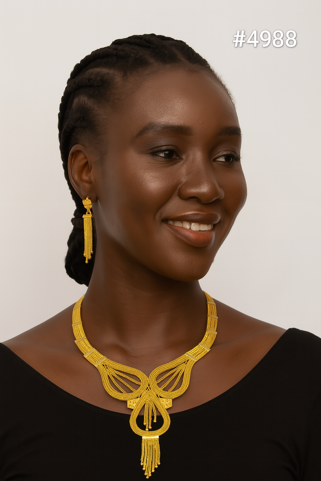 Gold Plated Short Necklace Set, PMJ Model No: 4988