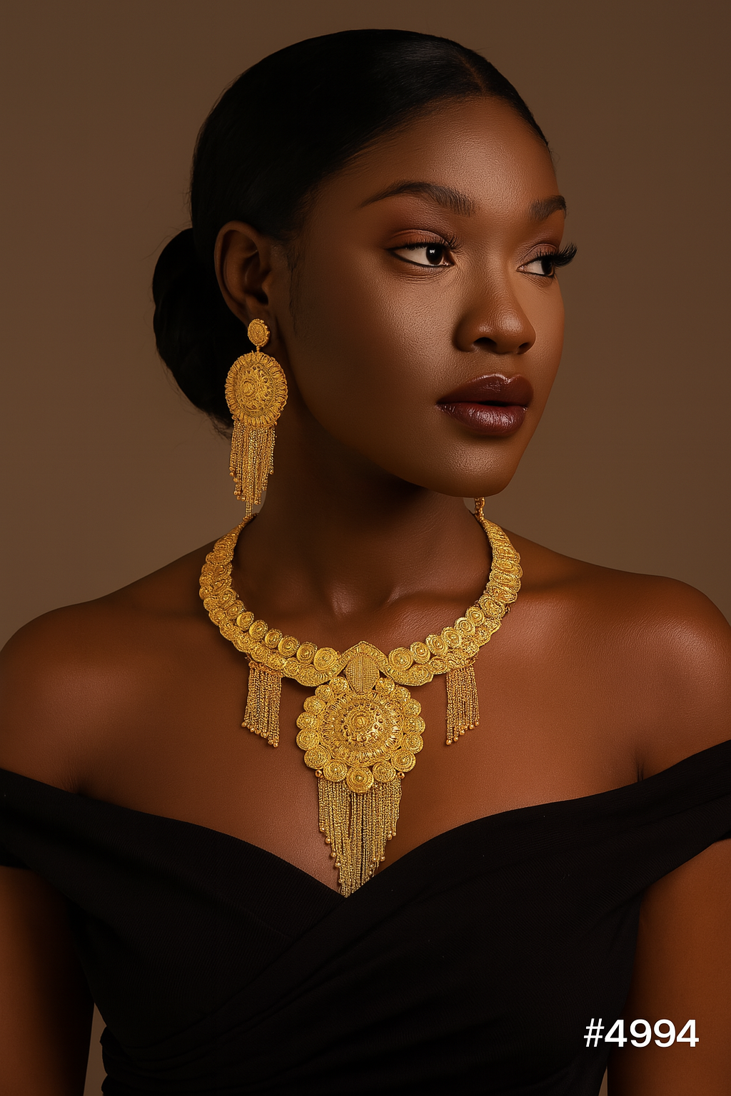 Gold Plated Short Necklace Set, PMJ Model No: 4994