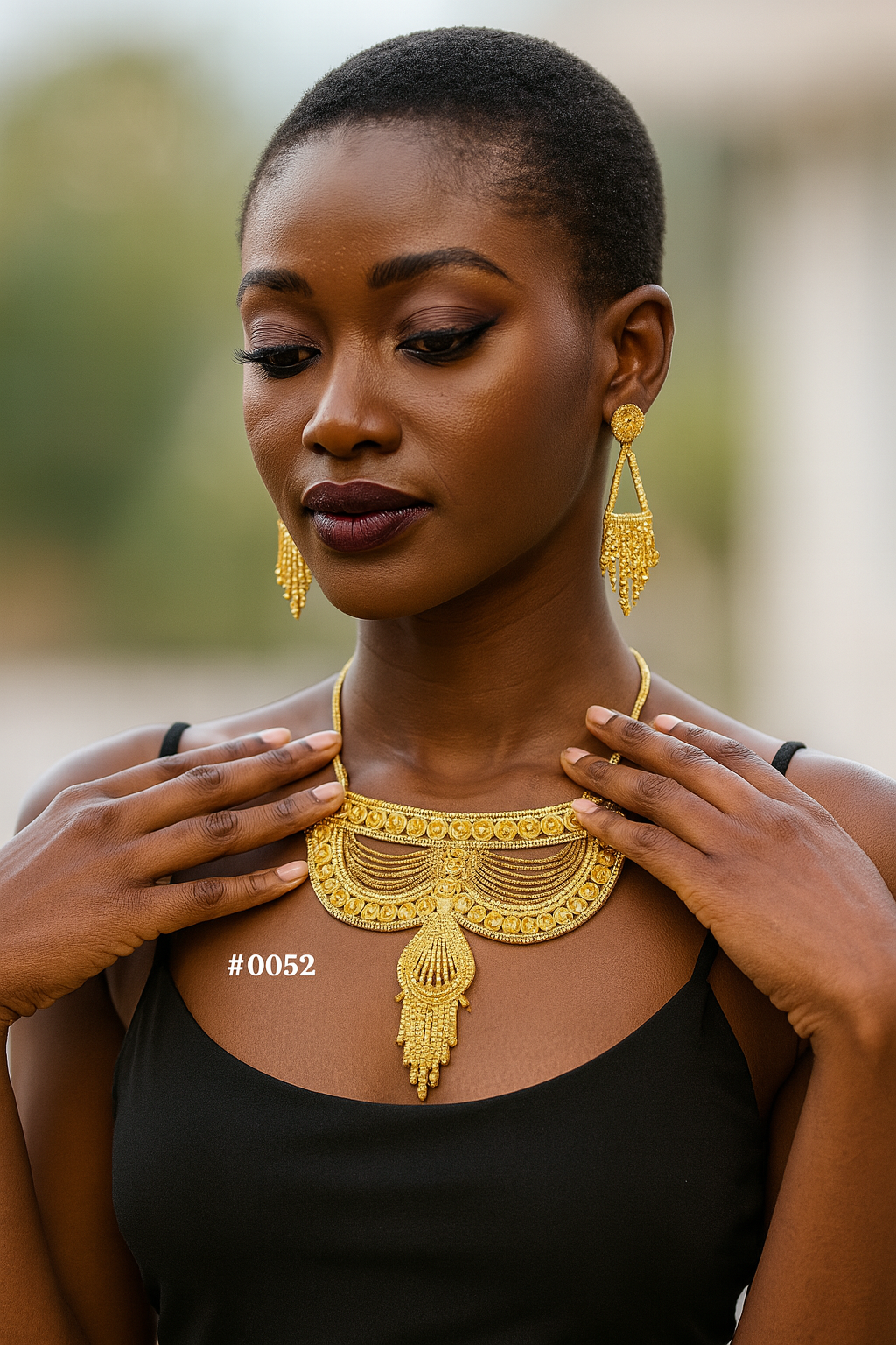 Gold Plated Bridal Short Necklace Set, PMJ Model No: 52