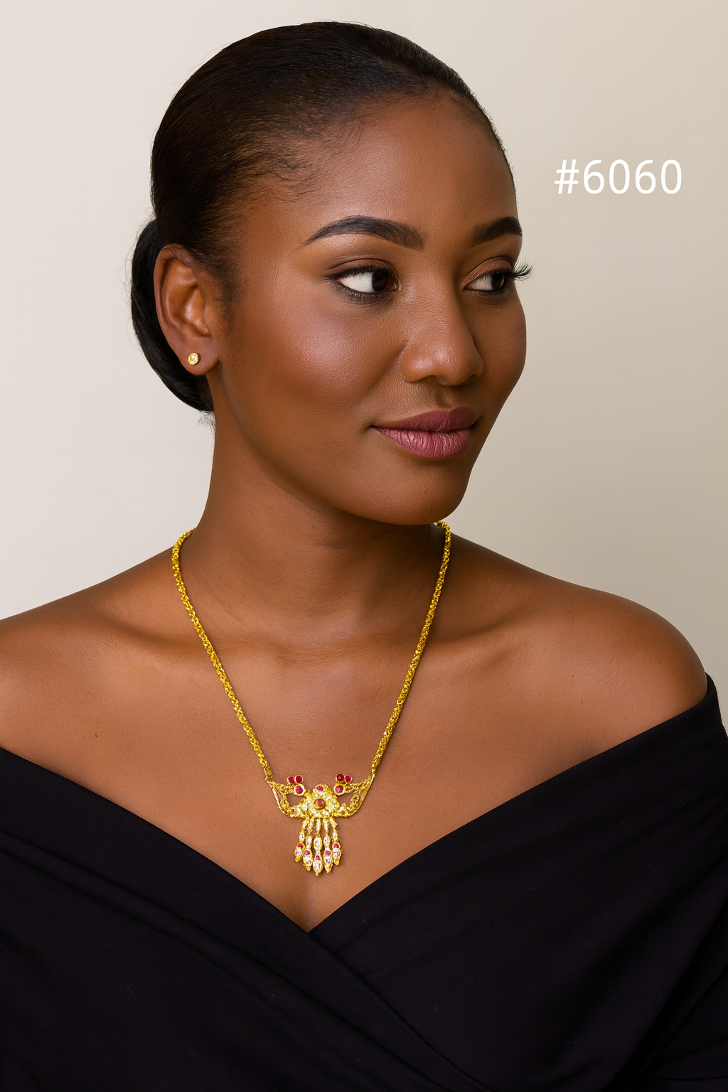 PMJ Indian Gold Plated Chain with Style Pendant Jewelry Sale Model No: 6060