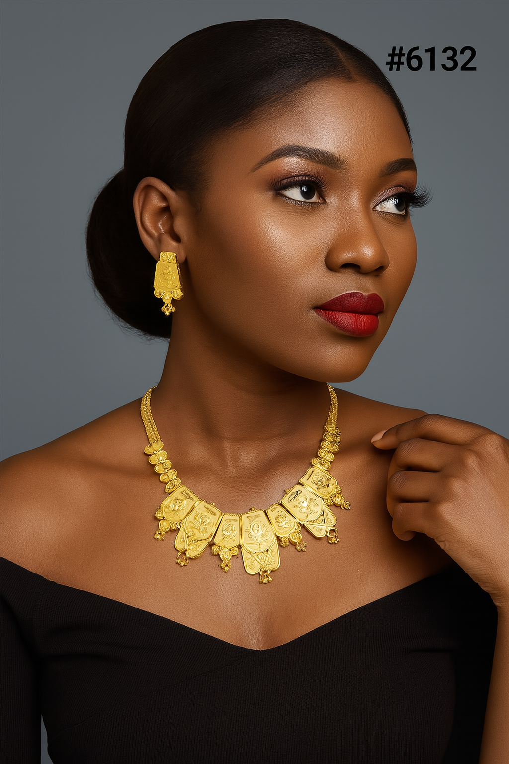 Gold Plated Short Necklace, PMJ Model No: 6132