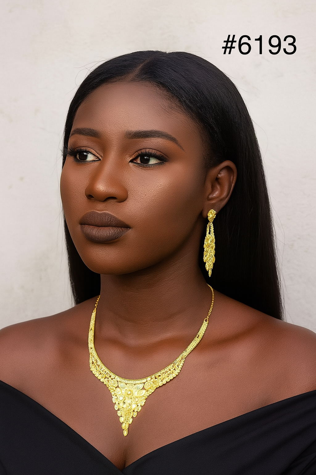 Gold Plated Bridal Short Necklace Set, PMJ Model No: 6193