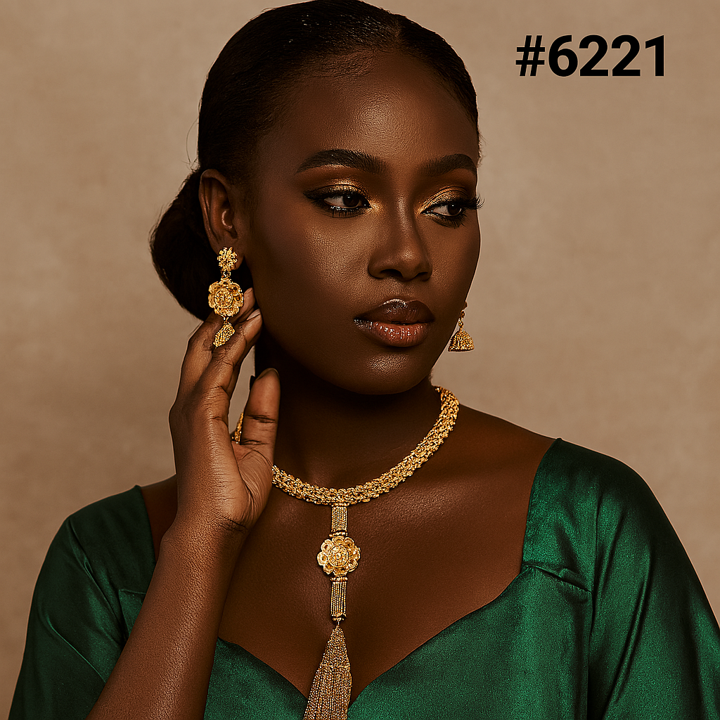 Gold Plated Long Necklace Set, PMJ Model No: 6221