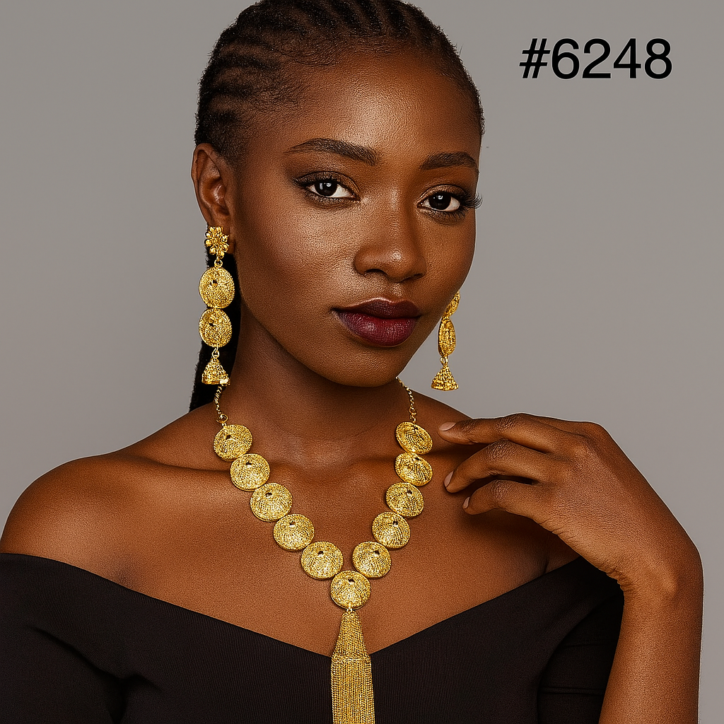 Gold Plated Long Necklace Set, PMJ Model No: 6248