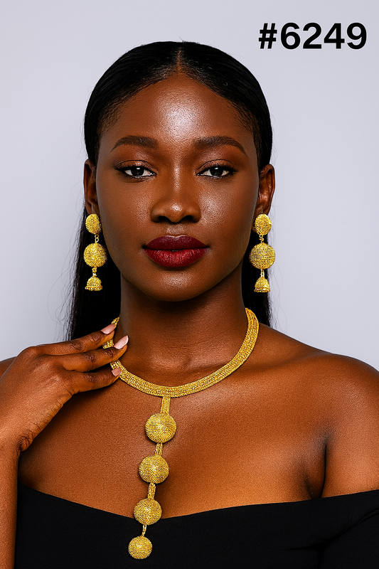 Gold Plated Long Necklace Set, PMJ Model No: 6249