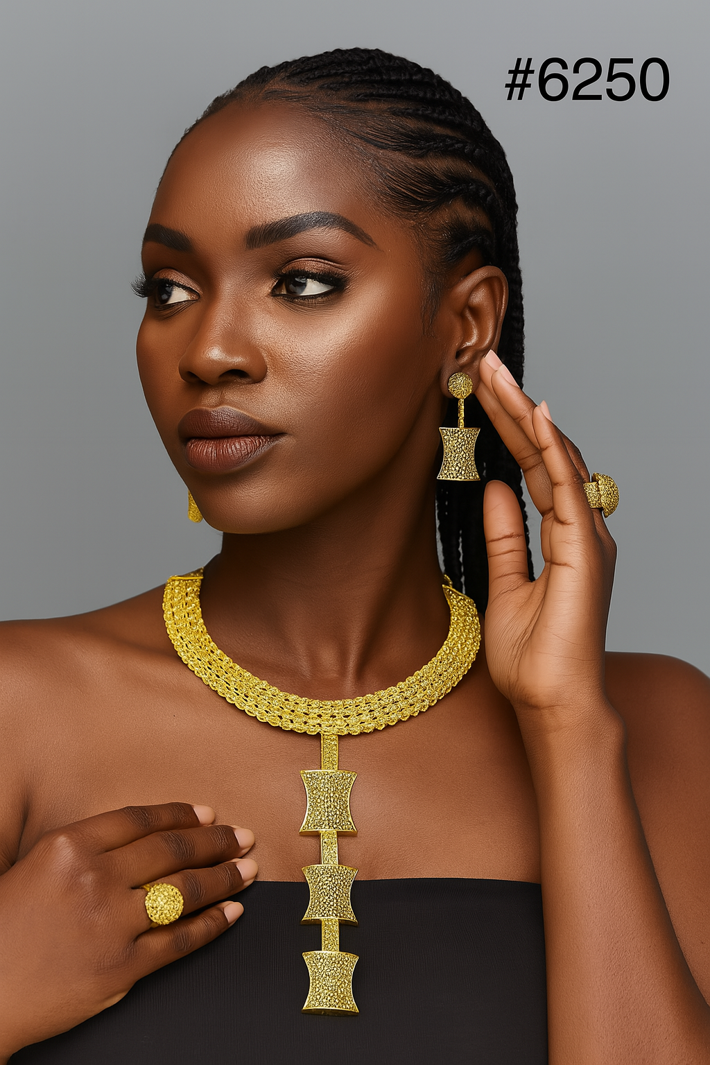 Gold Plated Long Necklace Set, PMJ Model No: 6250