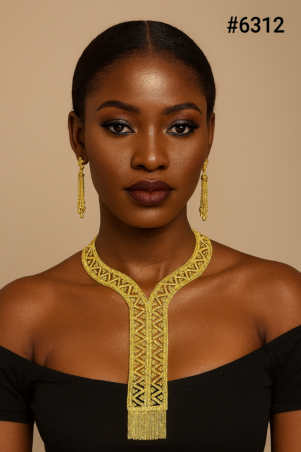 Exclusive Gold Plated Long Necklace Set, PMJ Model No: 6312