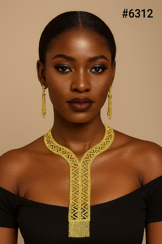 Exclusive Gold Plated Long Necklace Set, PMJ Model No: 6312