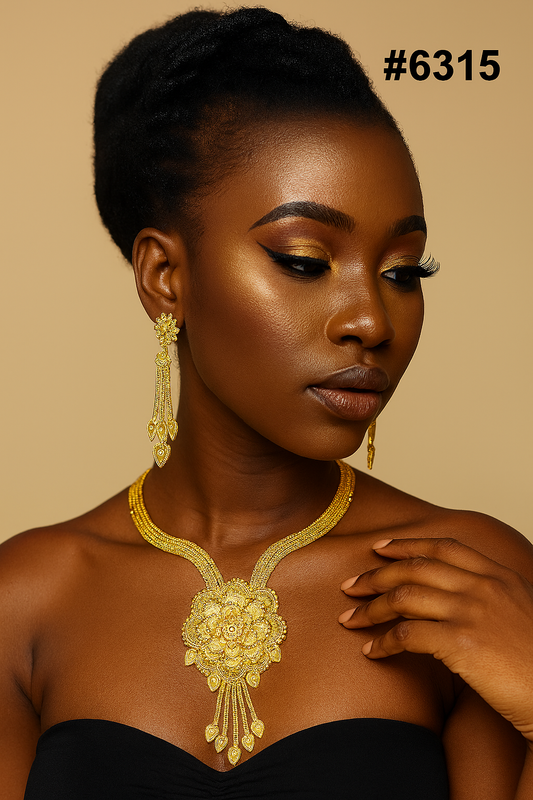 Exclusive Gold Plated Long Necklace Set, PMJ Model No: 6315