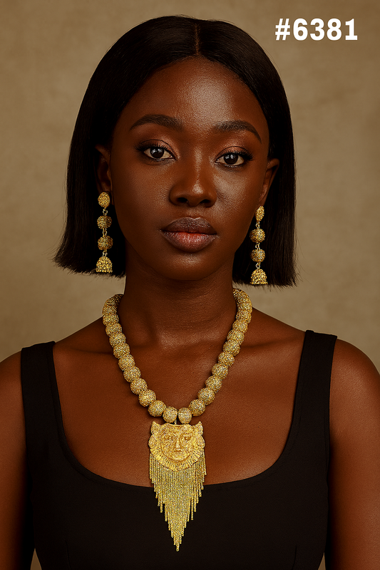 Gold Plated Hand Made Jewelry Long Necklace Set, PMJ Model No: 6381