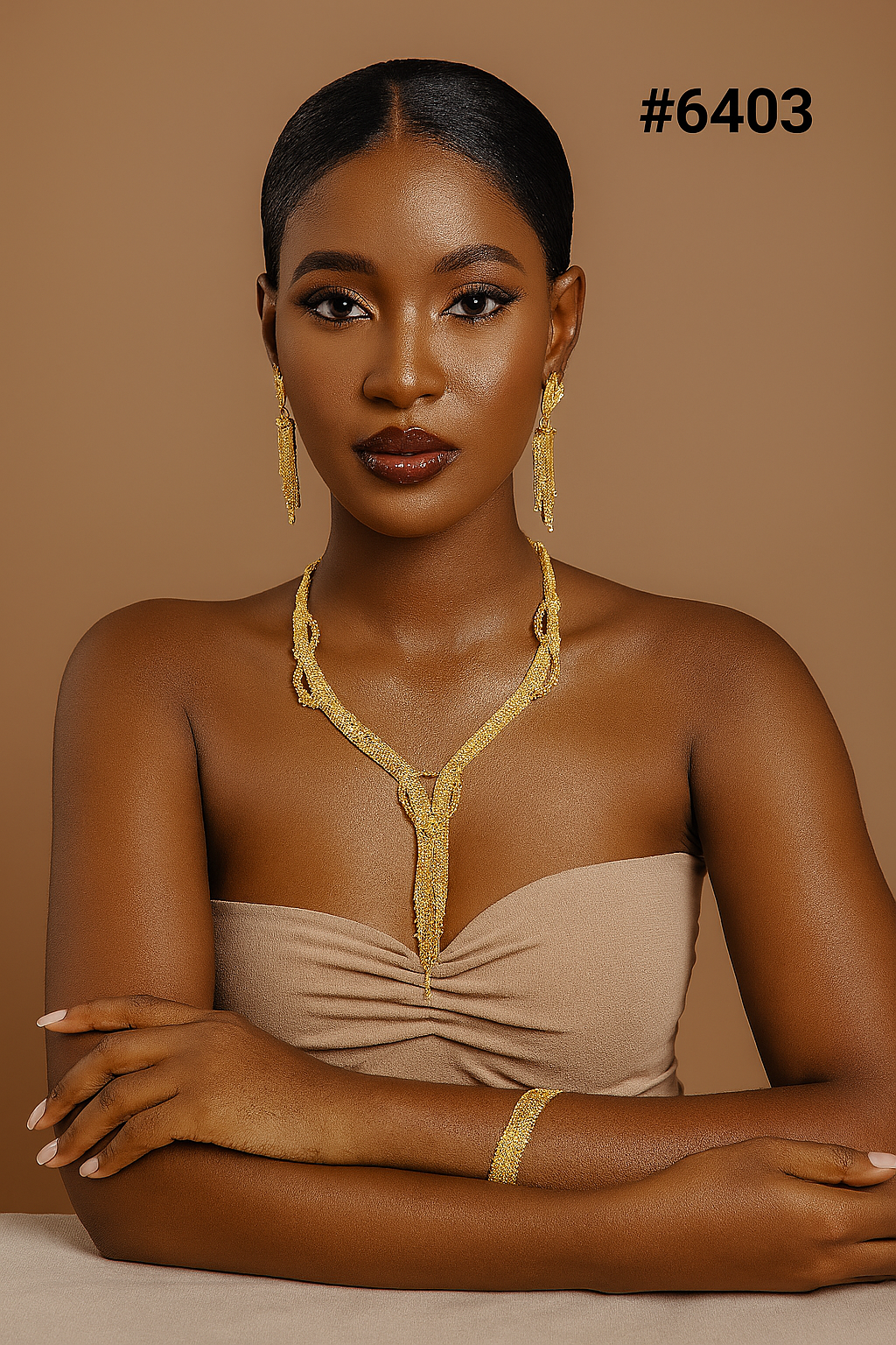 Gold Plated Short Necklace Set, PMJ Model No: 6403